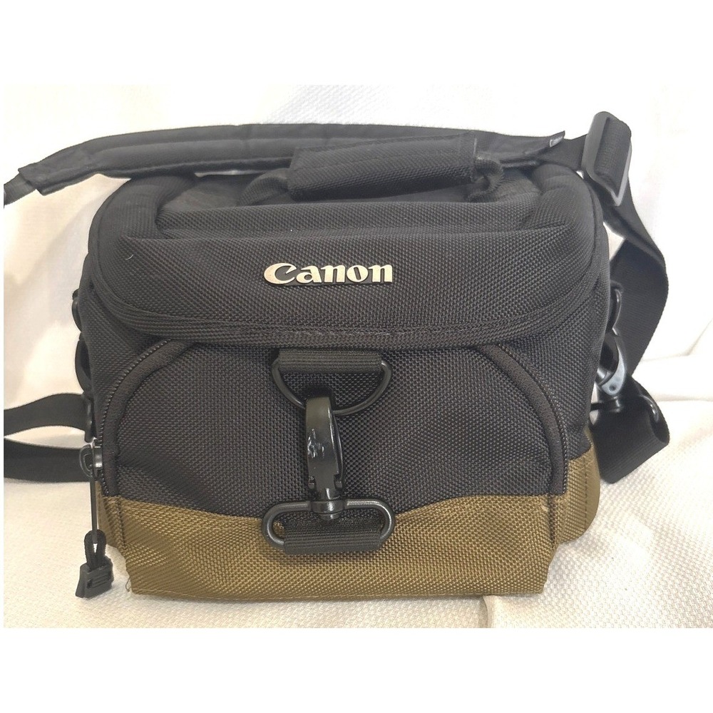 Canon Camera Bag Black Olive Green Padded Shoulder Gadget Bag with Dividers